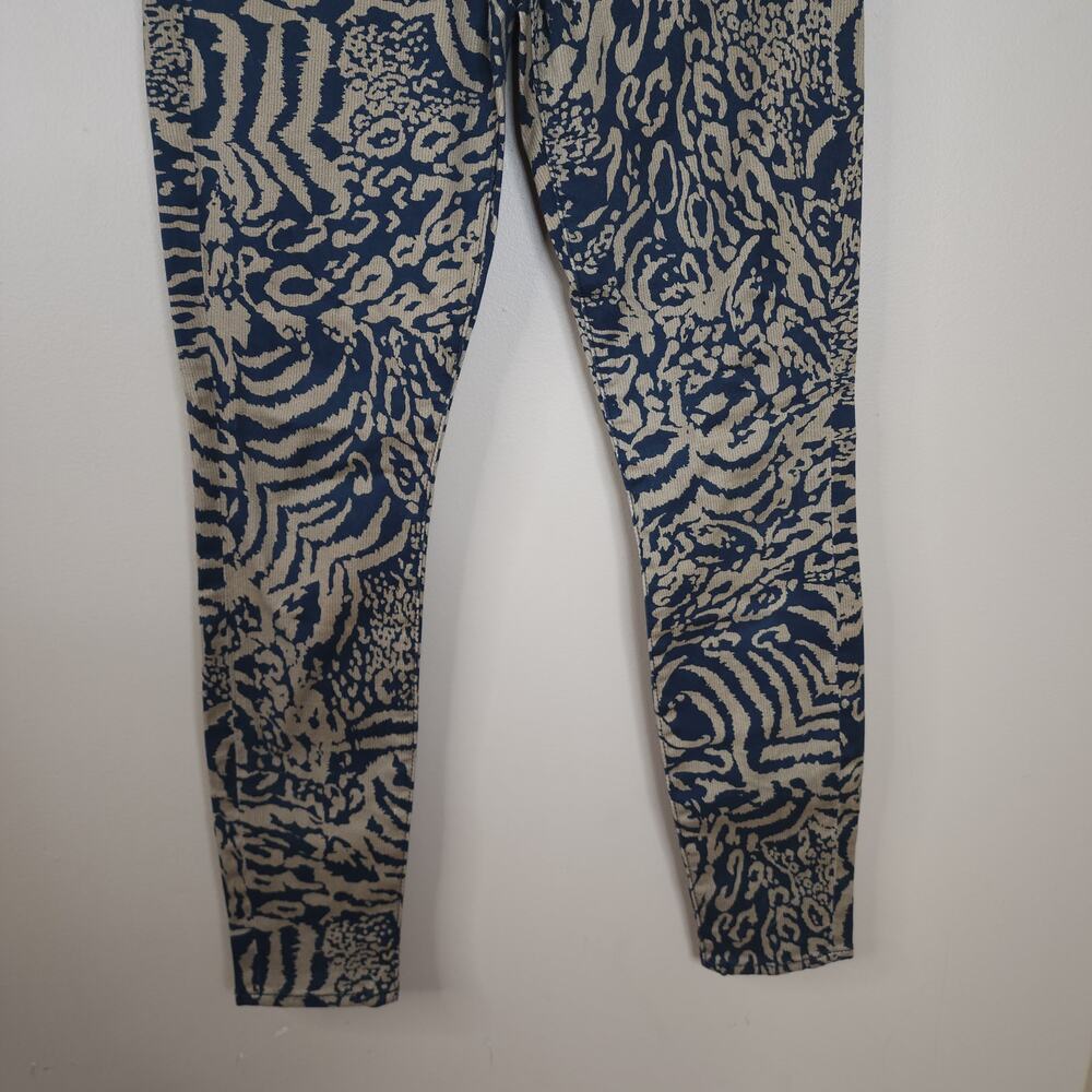 7 for All Mankind The Ankle Skinny Jeans in Royal Leopard Size 26 - Picture 2 of 11